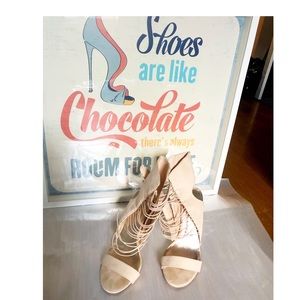 Beige size 8 sandals.